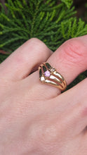 Load image into Gallery viewer, 2939: 9ct Gold Chocolate Diamonds Pink Topaz Geometric Set Ring