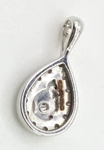 Load image into Gallery viewer, 1224: Vintage & Petite 9ct White God 14 Natural Diamonds Pendant