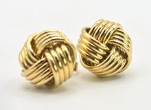 Load image into Gallery viewer, 2636: Vintage, Classic 18ct Gold Woven Lovers Knot Stud Earrings- Pristine