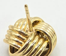 Load image into Gallery viewer, 2636: Vintage, Classic 18ct Gold Woven Lovers Knot Stud Earrings- Pristine