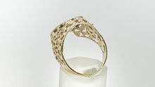 Load image into Gallery viewer, 2817: Vintage 9ct Gold Blue Sapphires Natural Diamonds Horseshoe Ring