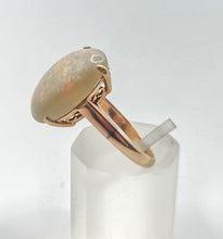 Load image into Gallery viewer, 2928- Vintage 14ct Gold Cabochon Cut White Opal Solitaire Ring
