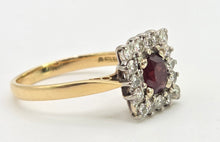 Load image into Gallery viewer, 2968- Vintage 18ct Gold Art Deco Style Garnets Diamonds Ring- From 1975