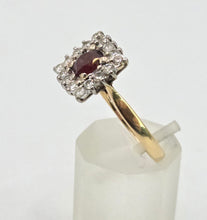 Load image into Gallery viewer, 2968- Vintage 18ct Gold Art Deco Style Garnets Diamonds Ring- From 1975