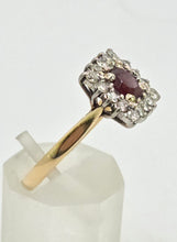 Load image into Gallery viewer, 2968- Vintage 18ct Gold Art Deco Style Garnets Diamonds Ring- From 1975