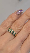 Load image into Gallery viewer, 1105 Vintage: 18ct Gold Emeralds & Natural Sparkling Diamonds Dress Ring