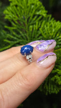 Load image into Gallery viewer, 2907: Vintage Rare 18ct White Gold Cabochon Cut Blue Star Sapphire Diamond Accents- crisp, clean, eye candy