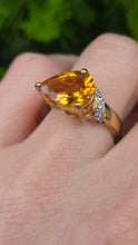 Load image into Gallery viewer, 2729: Vintage Pear Cut Yellow Citrine Glacier Topaz Cocktail Ring