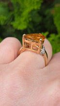 Load image into Gallery viewer, 2729: Vintage Pear Cut Yellow Citrine Glacier Topaz Cocktail Ring
