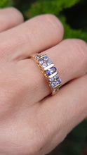 Load image into Gallery viewer, 2766: Vintage 9ct Gold Violet Blue Tanzanites Stacker/Half Eternity Ring