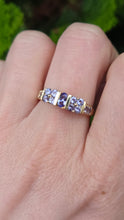 Load image into Gallery viewer, 2766: Vintage 9ct Gold Violet Blue Tanzanites Stacker/Half Eternity Ring