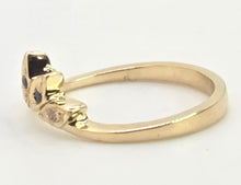 Load image into Gallery viewer, 2823: Vintage 9ct Gold Tiara Sapphire Diamonds Dress Ring