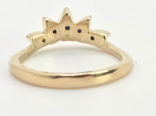 Load image into Gallery viewer, 2823: Vintage 9ct Gold Tiara Sapphire Diamonds Dress Ring