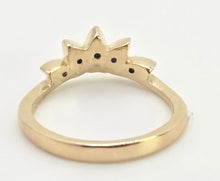 Load image into Gallery viewer, 2823: Vintage 9ct Gold Tiara Sapphire Diamonds Dress Ring