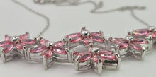 Load image into Gallery viewer, 2835 Vintage 18ct White Gold Padparadscha Sapphire Floral Necklace