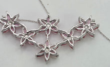 Load image into Gallery viewer, 2835 Vintage 18ct White Gold Padparadscha Sapphire Floral Necklace