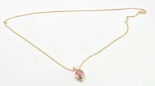 Load image into Gallery viewer, 2837 Vintage 18ct Gold Necklace & Pendant Pink Sapphire Diamonds