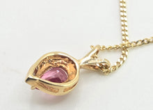 Load image into Gallery viewer, 2837 Vintage 18ct Gold Necklace & Pendant Pink Sapphire Diamonds