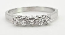 Load image into Gallery viewer, 2950- Vintage 14ct White Gold Natural Sparkling Diamonds 5-Stone Ring (0.5ct)