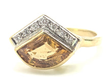 Load image into Gallery viewer, 2952: Vintage & Rare Hessonite Garnet Sparkling Natural Diamonds Statement Ring