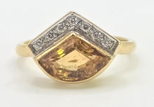 Load image into Gallery viewer, 2952: Vintage & Rare Hessonite Garnet Sparkling Natural Diamonds Statement Ring