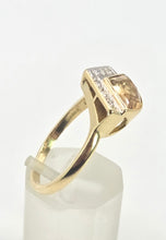 Load image into Gallery viewer, 2952: Vintage & Rare Hessonite Garnet Sparkling Natural Diamonds Statement Ring