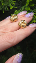 Load image into Gallery viewer, 2636: Vintage, Classic 18ct Gold Woven Lovers Knot Stud Earrings- Pristine