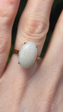 Load image into Gallery viewer, 2928- Vintage 14ct Gold Cabochon Cut White Opal Solitaire Ring