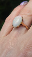 Load image into Gallery viewer, 2928- Vintage 14ct Gold Cabochon Cut White Opal Solitaire Ring