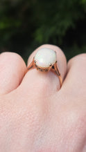 Load image into Gallery viewer, 2928- Vintage 14ct Gold Cabochon Cut White Opal Solitaire Ring