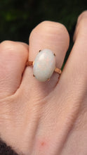 Load image into Gallery viewer, 2928- Vintage 14ct Gold Cabochon Cut White Opal Solitaire Ring