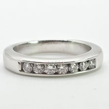 Load image into Gallery viewer, 2671: Vintage 18crt White Gold 7 Natural Round Full Cut Diamonds (0.5ct) Ring