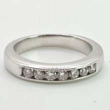Load image into Gallery viewer, 2671: Vintage 18crt White Gold 7 Natural Round Full Cut Diamonds (0.5ct) Ring