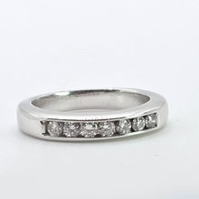 Load image into Gallery viewer, 2671: Vintage 18crt White Gold 7 Natural Round Full Cut Diamonds (0.5ct) Ring