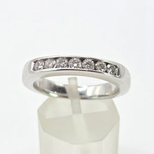 Load image into Gallery viewer, 2671: Vintage 18crt White Gold 7 Natural Round Full Cut Diamonds (0.5ct) Ring