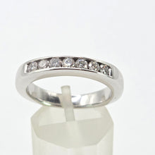 Load image into Gallery viewer, 2671: Vintage 18crt White Gold 7 Natural Round Full Cut Diamonds (0.5ct) Ring