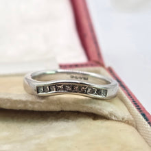 Load image into Gallery viewer, 2673: Vintage Platinum Natural Diamonds Wishbone Dress/Stacker Ring