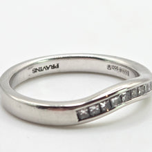 Load image into Gallery viewer, 2673: Vintage Platinum Natural Diamonds Wishbone Dress/Stacker Ring