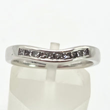 Load image into Gallery viewer, 2673: Vintage Platinum Natural Diamonds Wishbone Dress/Stacker Ring