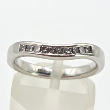 Load image into Gallery viewer, 2673: Vintage Platinum Natural Diamonds Wishbone Dress/Stacker Ring
