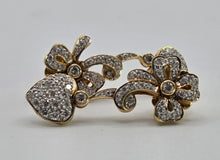 Load image into Gallery viewer, 2677: Vintage 18ct Gold Diamonds Encrusted Heart Shaped Drop/Dangle Earrings