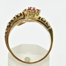 Load image into Gallery viewer, 2678: Vintage 18ct Natural Diamonds Rubies Flower Head Bypass Ring- Sparkling statement
