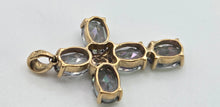 Load image into Gallery viewer, 2808: Vintage & Rare Caribbean Topaz Natural diamonds Cross Pendant