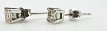 Load image into Gallery viewer, 2971: Vintage 18ct White Gold Princess Cut Diamonds Stud Earrings