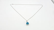 Load image into Gallery viewer, 2977: Vintage & Heavy 18ct White Gold Swiss Blue Topaz 5 Diamonds Pendant
