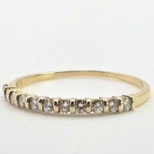 Load image into Gallery viewer, 2980: Vintage 18ct Gold 11 natural Sparkling Diamonds Half-Eternity/Stacker Ring