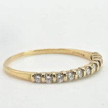 Load image into Gallery viewer, 2980: Vintage 18ct Gold 11 natural Sparkling Diamonds Half-Eternity/Stacker Ring