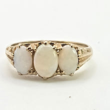 Load image into Gallery viewer, 2983: Vintage Classic 9ct Gold White Opals Trilogy Rimg