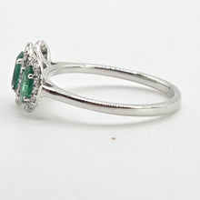 Load image into Gallery viewer, 2986: Vintage Platinum Emeralds Diamonds Dress Ring- Sensational