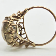 Load image into Gallery viewer, 2987: Vintage: 9ct Gold Pale Green Quartz Statement Cocktail Ring